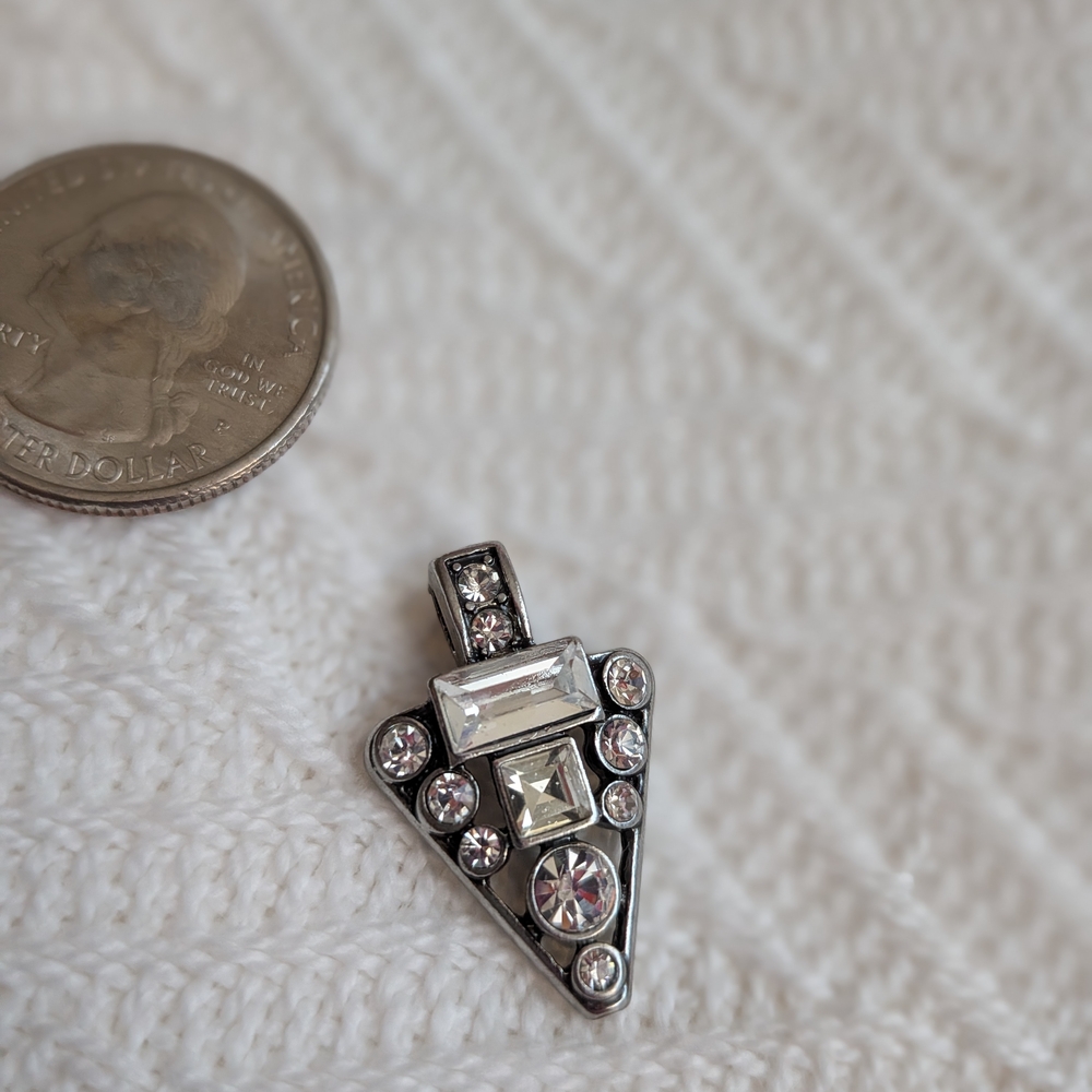 Silver Crystal Arrow Pendant Necklace Charm
